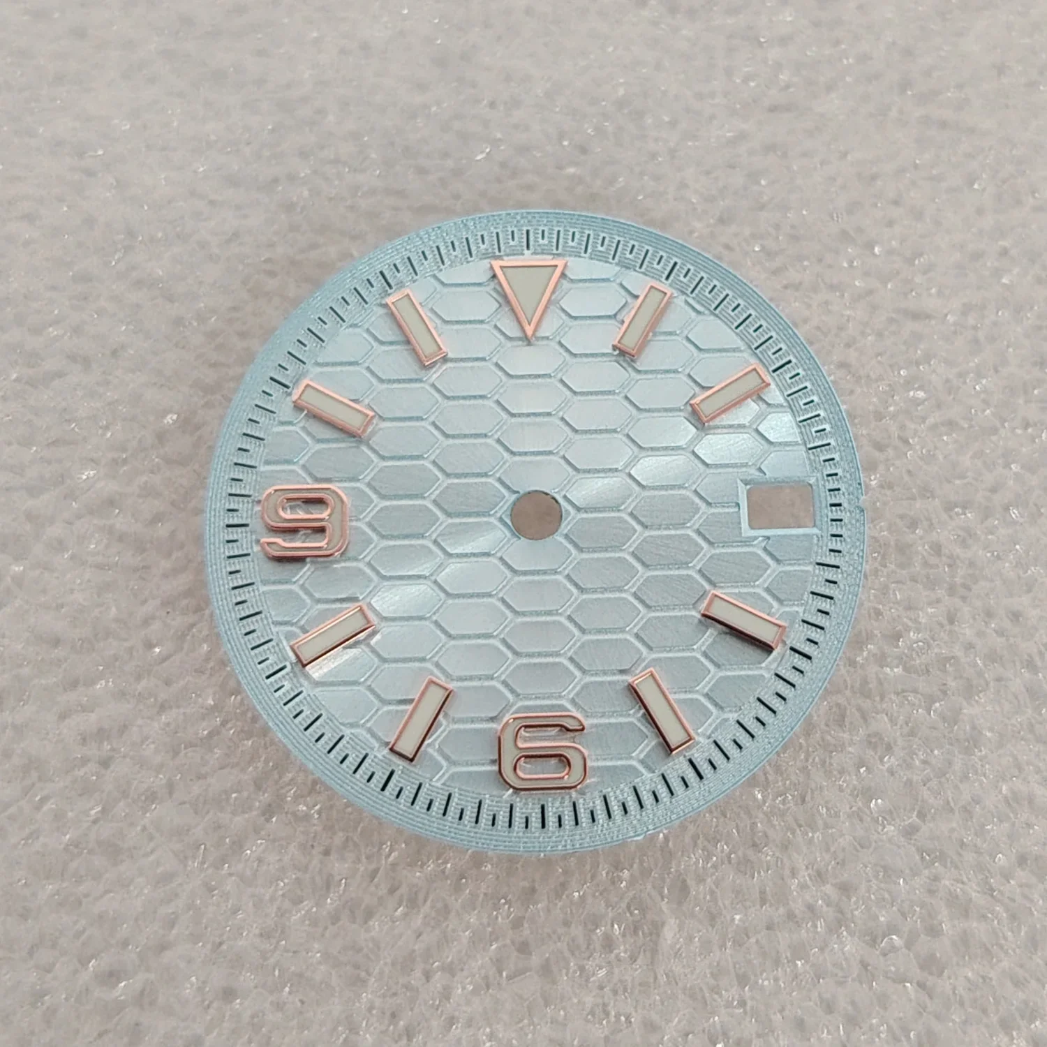 NH35 28.5mm Digital Sunray Dial Single Calendar Silver/Gold/rose Nail Dials Green Luminous for NH35 NH36 Movement No Logo