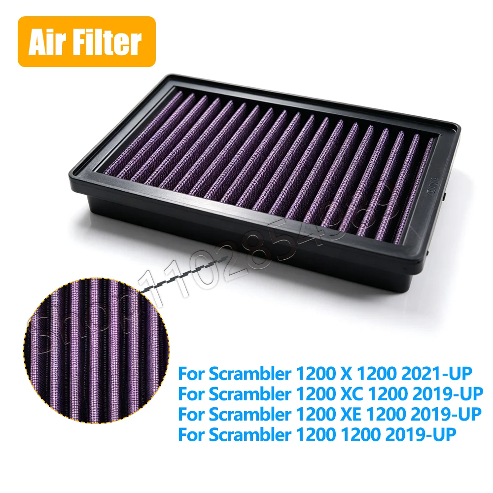 Motorcycle Air Filter Flow Engine Element For SCRAMBLER 1200 1200X 1200XC 1200XE 2019-2021 Replacement Accessories