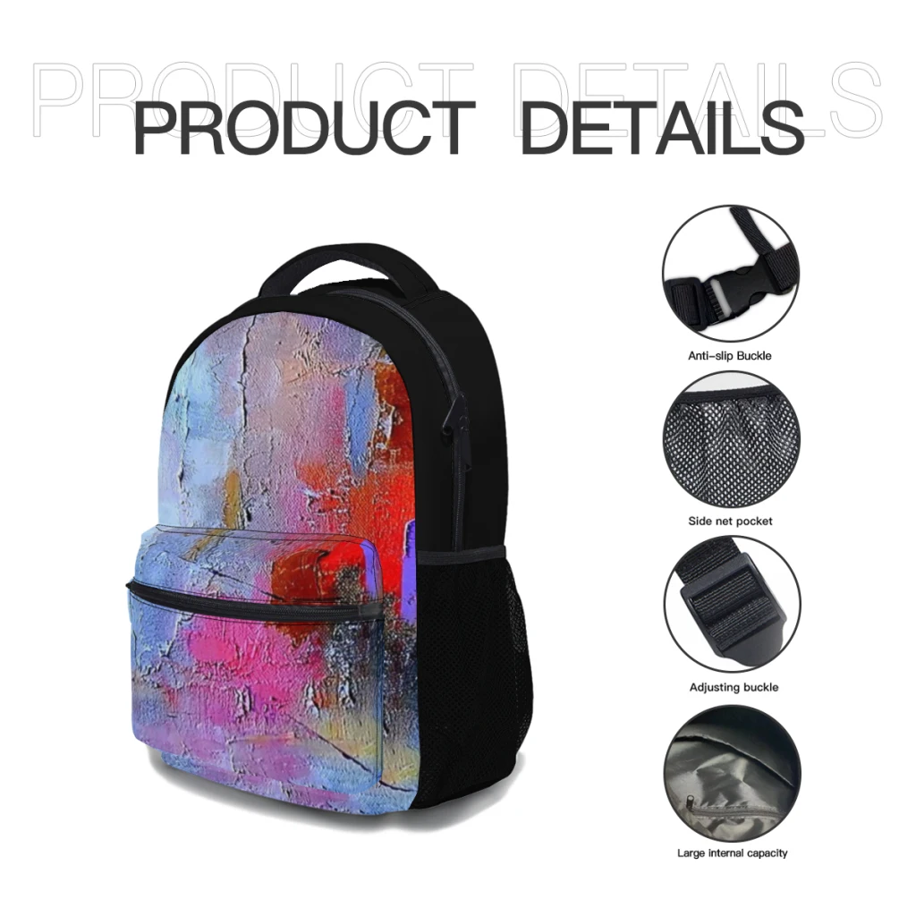 Impression Schoolbag For Girls Large Capacity Student Backpack Cartoon High School Student Backpack 17inch