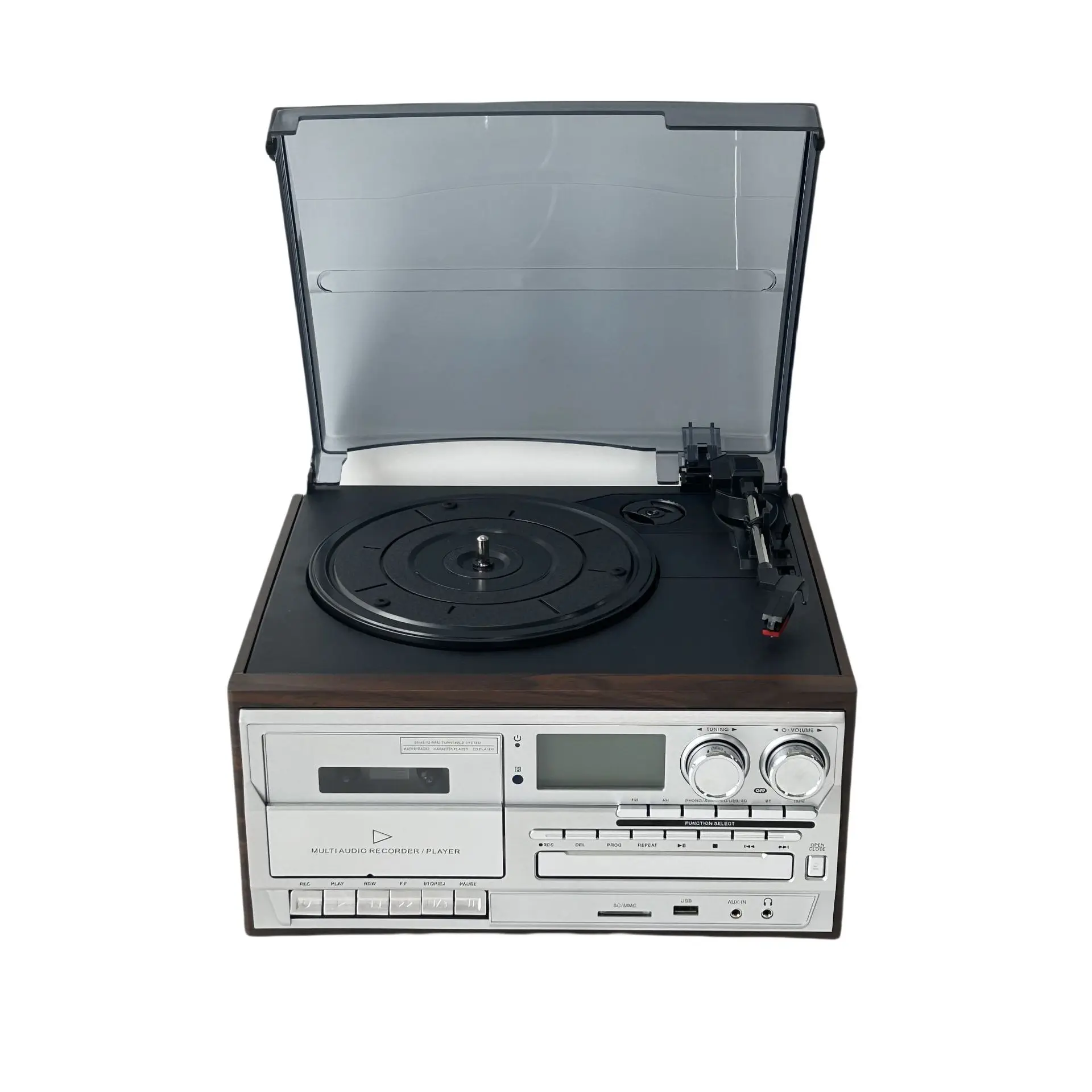 Cross-border 10-in-1 multifunctional vintage vinyl record player Bluetooth speaker, high-fidelity HiFi sound quality tape player
