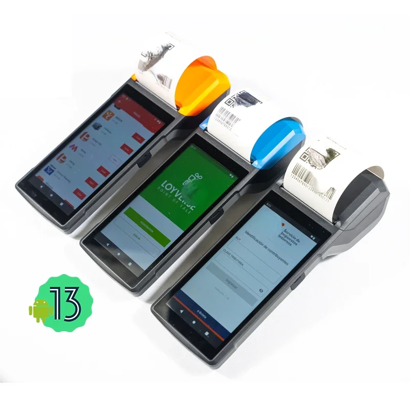 

H10S Handheld Rugged Android 8.0/12.0/13.0 POS machine with QR Code Scanner 4G android POS System with printer