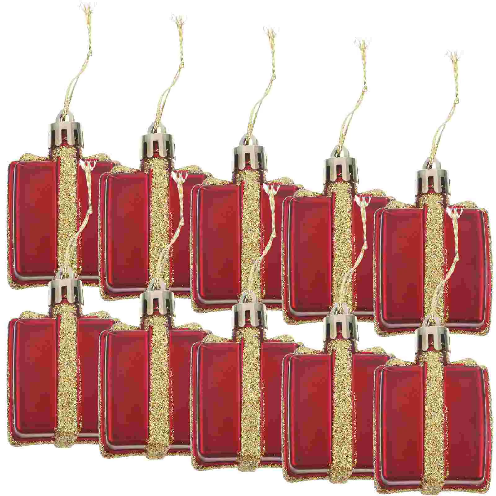 ของขวัญตกแต่งคริสต์มาสกล่องทาสี 5 ซม. 12 ชิ้นจี้ต้นไม้ (เบอร์กันดี) Xmas Party Props ตกแต่ง