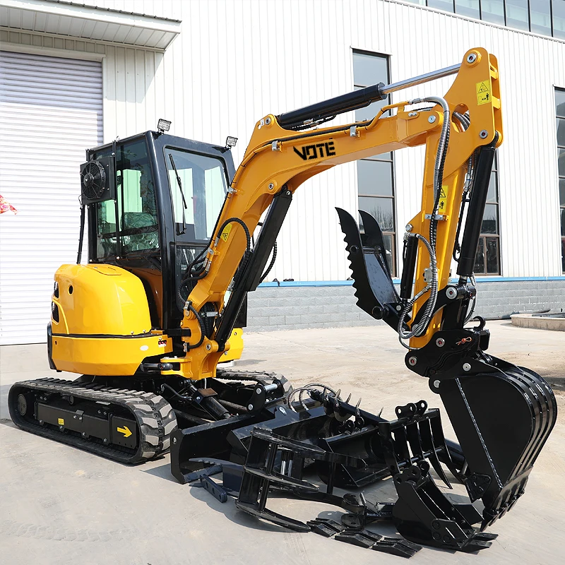 Factory Construction Machinery Mini Excavators Multifunctional Small Digger 2.0 Ton 3 Ton Mini Excavator With Zero Tail