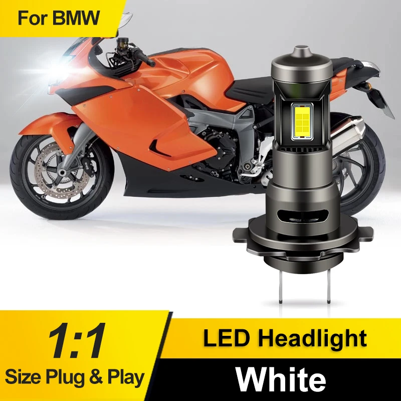 1/2PCS H7 Headlight Bulb Led Motorcycle For BMW K1300S 09-15 K1200S 05-08 F650GS F700GS F800GS F800GT F800R F800S F800ST HP2 HP4