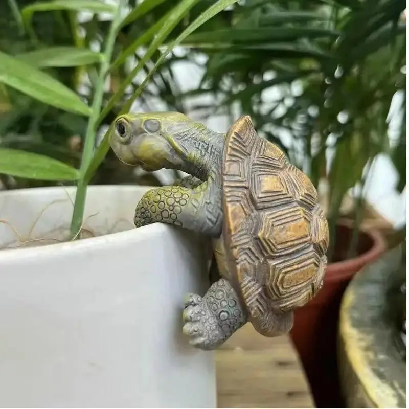 Simulation Turtle Ornament Cartoon Turtle Outdoor Garden Pool Landscaping Decoration Climbing Turtle HomeDecor Flower Pot Decor