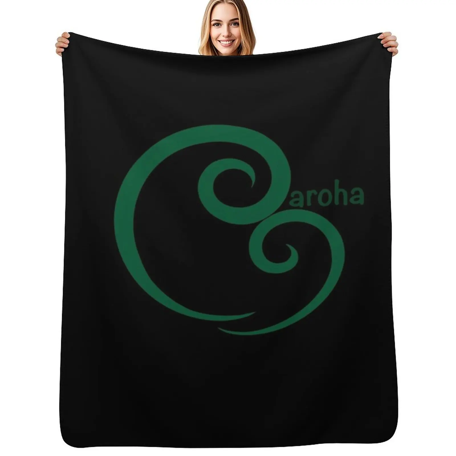 

Aroha Koru green Throw Blanket christmas decoration Blankets Sofas Of Decoration Designers Loose Blankets