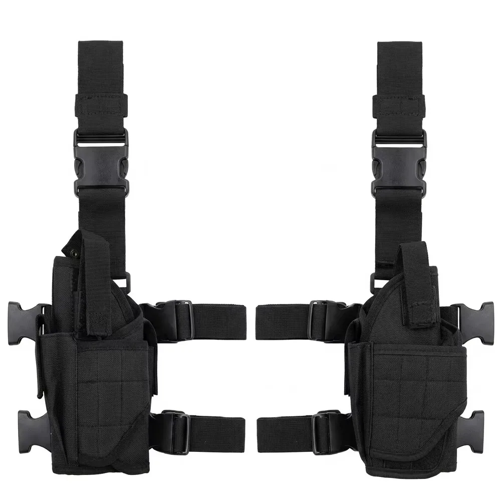 Linkes und rechtes Drop-Leg-Holster-Paar, verstellbares Nylon-Oberschenkelholster mit Utility-Taschen für Cosplay-Partys und Outdoor-Veranstaltungen – Detail 1
