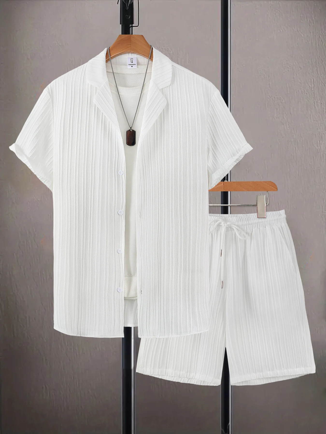طقم رجالي أبيض بتصميم مطوي مكو - مراجعة Summer Clothing Outfits وسعره