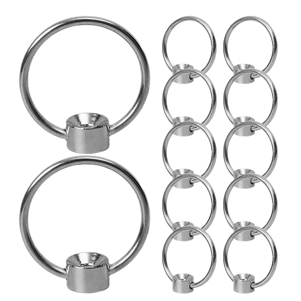 

12 Pcs Jewelry Box Ring H Pull Ring Silver Replacement H Door Security Pull Tabs Round Tabs for Home Cabinet Metal