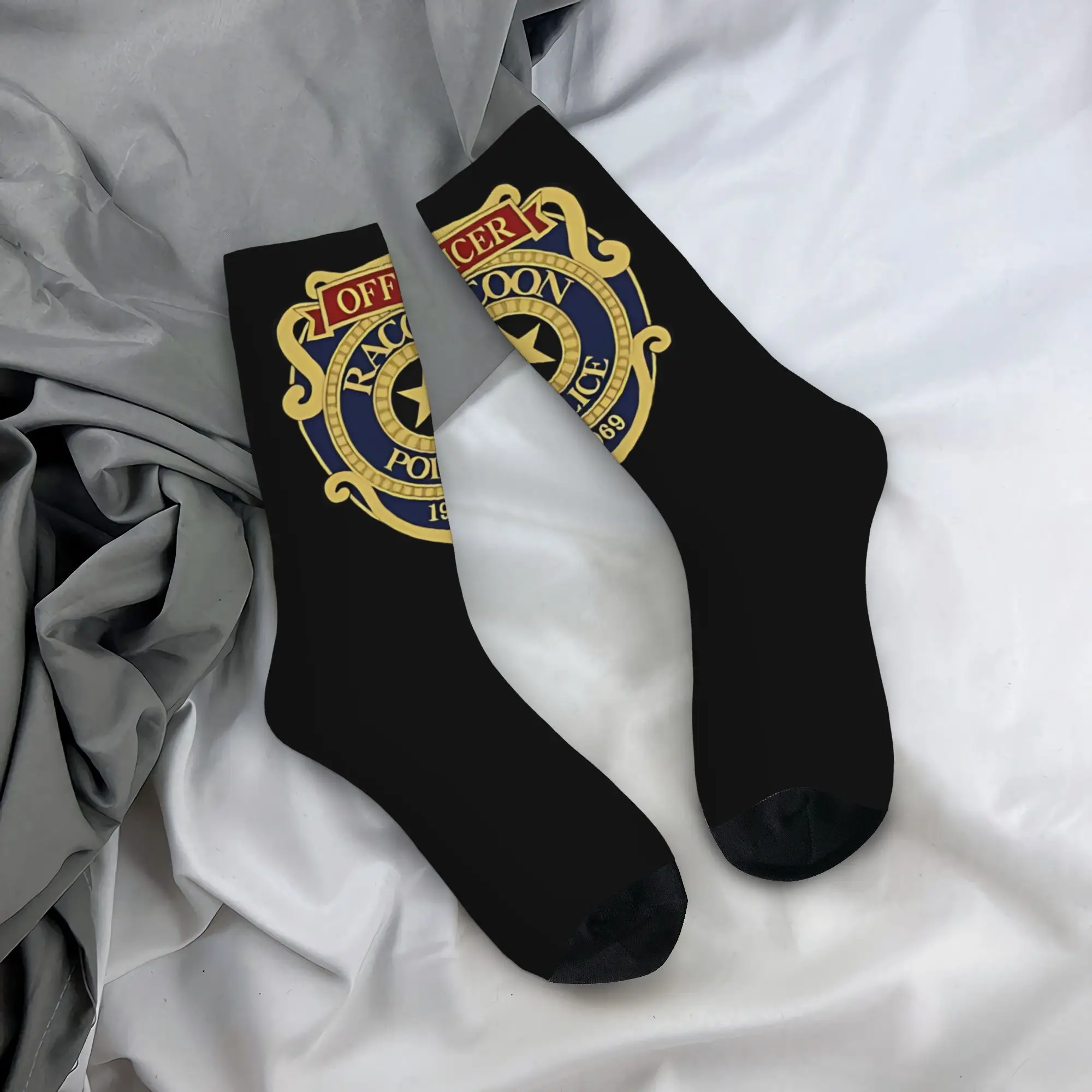 

Residents Evil Stockings Officer Kennedy Gothic Socks Unisex Men High Quality Socks Autumn Climbing Pattern Anti Slip Socks