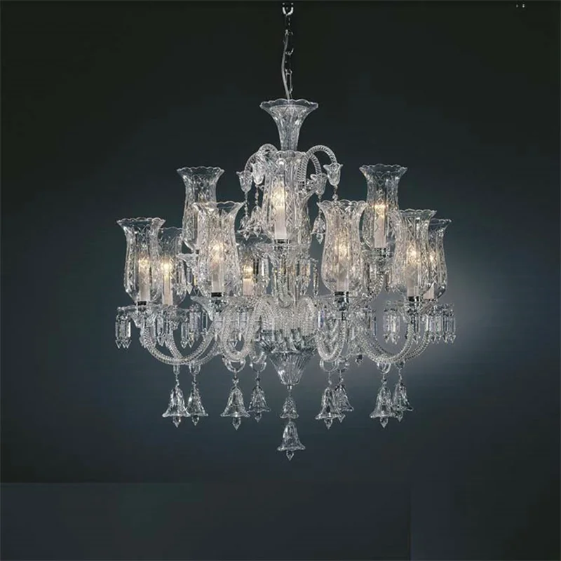 

TEMAR Crystal Chandelier Lamp European Style LED Pendant Light Decorative Fixtures for Home Living Room