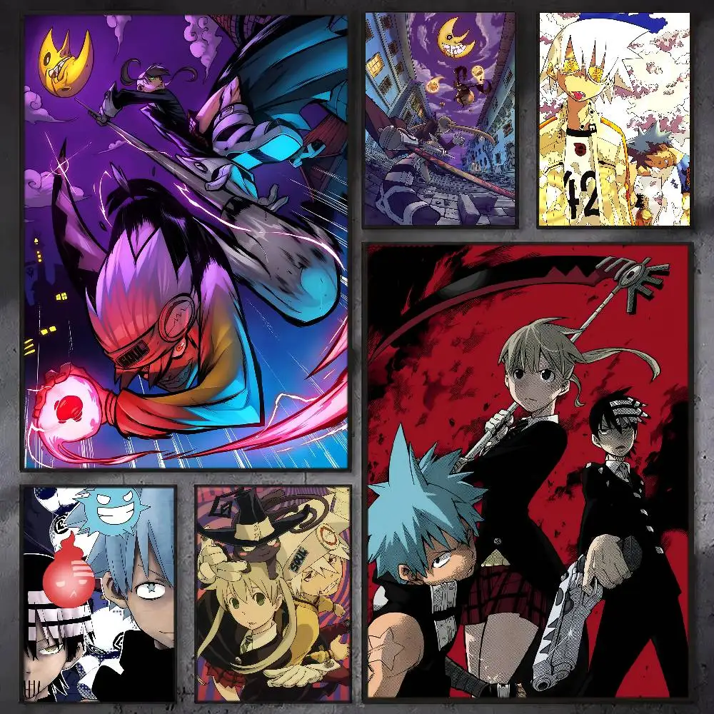 Japanese Anime S-Soul Eater Posters HD Print Vintage Wall Art Decor for Home Study Room