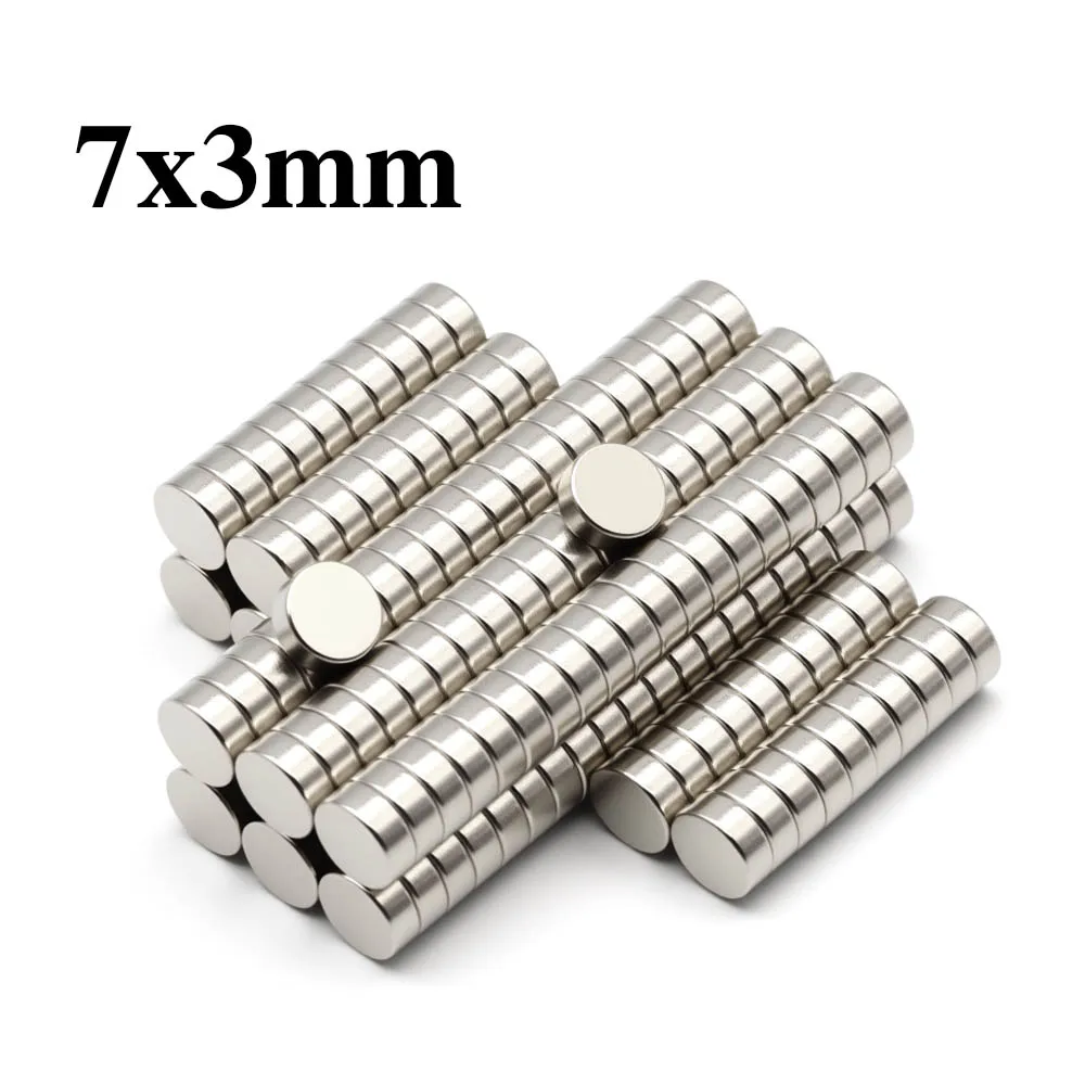

7x3mm Super Powerful Round Magnet Neodymium Magnet NdfeB N35 Strong Permanent Magnetic imanes Refrigerator Magnet