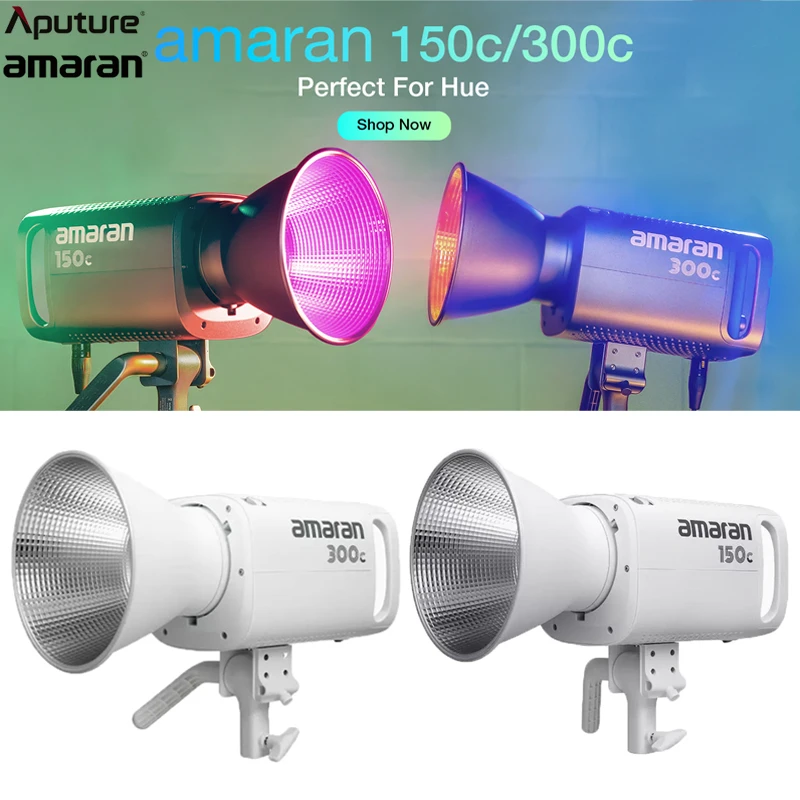 

New Aputure amaran 150C/300C RGB Video Light 2500K-7500K Bowens Mount Photography Lights For Video Recording Outdoor Shooting