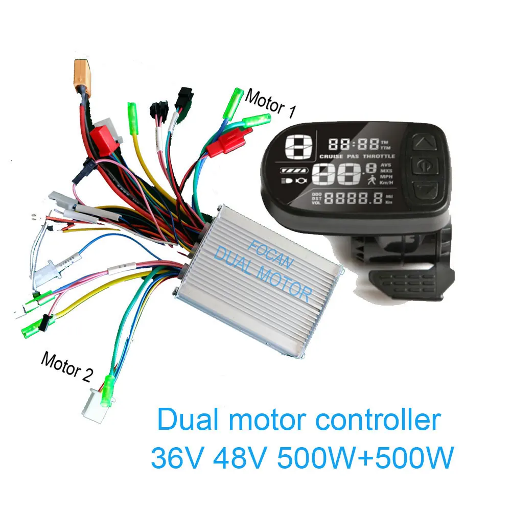 1000W 3000W Dual Drive Motor Controller Double Two 2 pcs brushless speed driver For E Bike Scooter 36V 48V 60V 72V