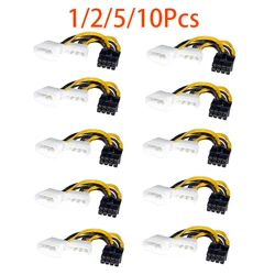 1/2/5/10 Pcs Double 4 Pin Molex IDE Male to 8 Pin Female PCI-E PCI e PCIE Y Molex IDE Power Cable Adapter Connector