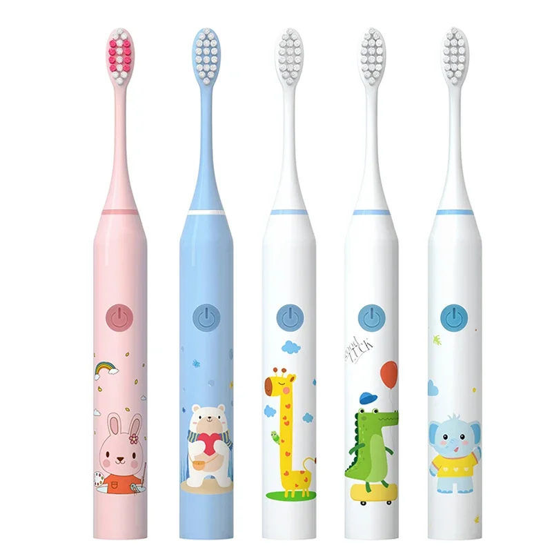 

Перезаряжаемая зубная щетка, Мультяшные Детские зубные щетки для детской водонепроницаемой электрической зубной щетки
