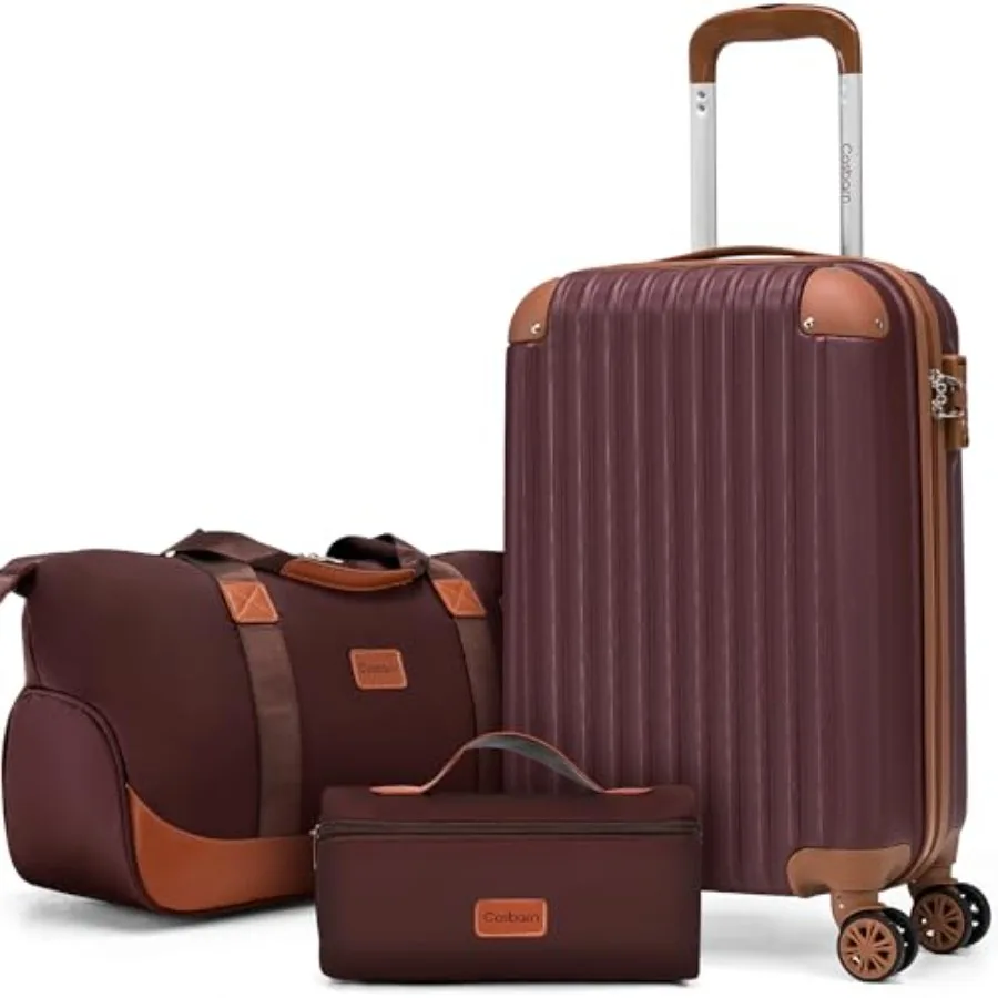 

3 Piece Carry On Luggage Set 20 Inch ABS Lightweight Hardshell Travel Suitcase with Wheels TSA Lock Duffel Bag for Men Women Ai