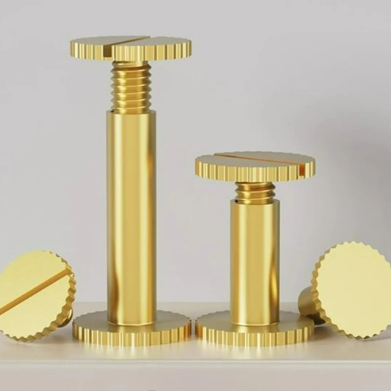 20sets Solid Brass Binding Chicago Screws Nail Stud Rivets for Photo Album Leather Craft Studs Belt Wallet Fasteners 9mm cap