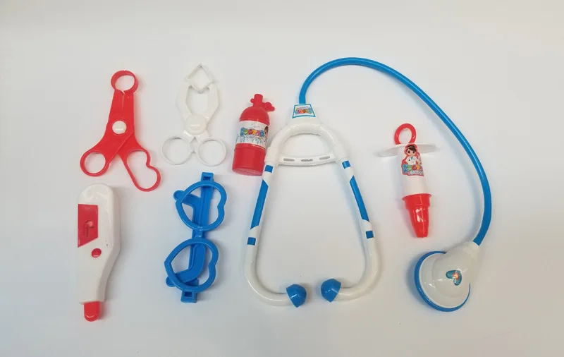 Brinquedos educativos de casinha de brincar para crianças, conjunto de médico, brinquedos de imitação de médico, brinquedos de injeção e estetoscópio para bebês.