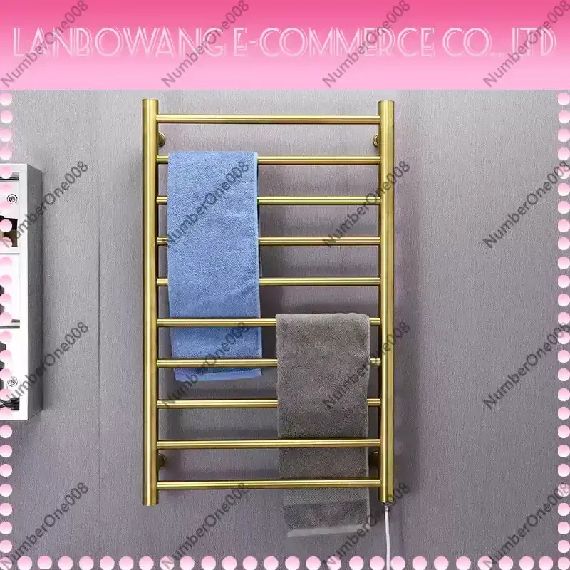 818003 Gold Fashion Wall Mounted Electric Towel Rack AC110-240V 162W Waterproof 304 Stainless Steel Towel Warmer fo