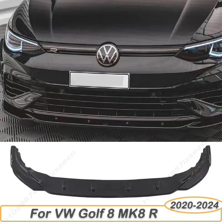 ماكستون ستايل سيارة الجبهة حافة مصد السيارة الفاصل لفولكس واجن جولف 8 MK8 R 2020-2024 الناشر المفسد الجسم أطقم ضبط لمعان أسود