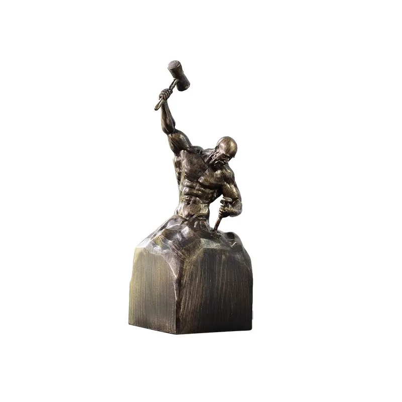 Modern simple study self-carving inspirational character sculpture ornament living room Bogu frame TV cabinet soft decoration