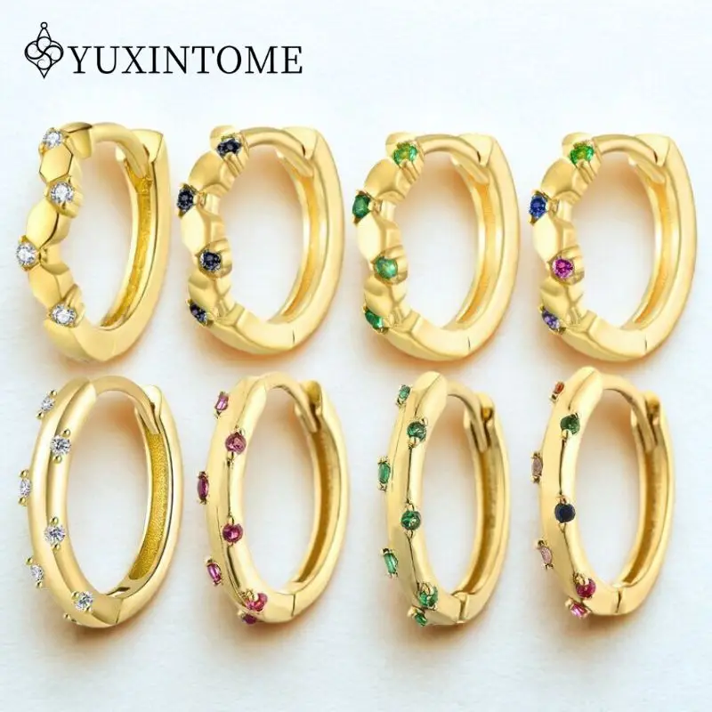 

925 Silver Needle Micro-set Zircon Twisted Metal Hoop Earrings For Women Fashion Jewelry Aretes De Mujer Inner diameter 9mm