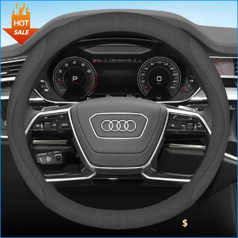 

Leather Car Steering Wheel Cover for Audi A1 8X RS3 8V A4 B9 A6 C7 RS6 C7 S6 C7 Q3 8U RSQ3 Q7 4M RS8 Auto Interior Accessories