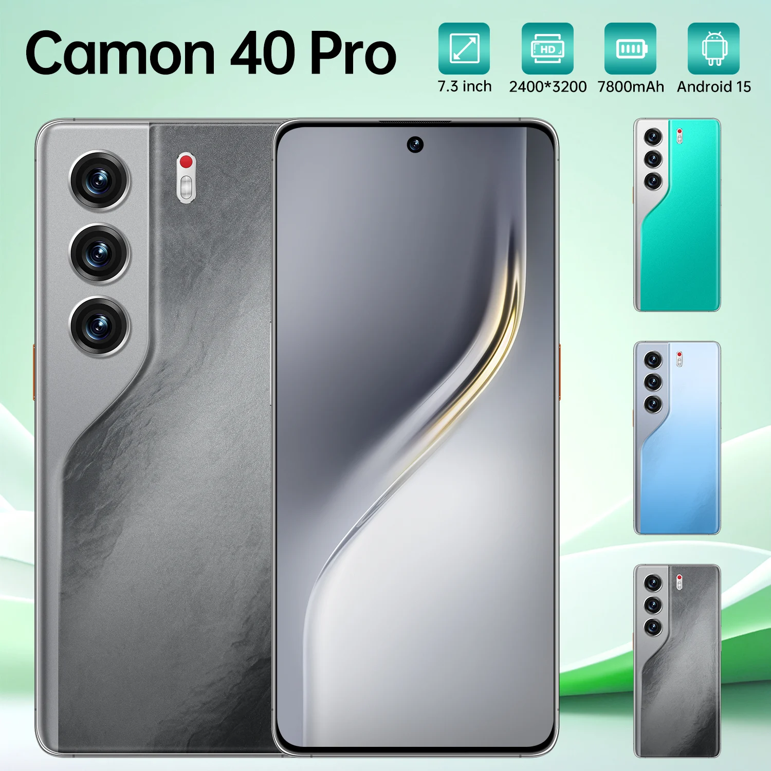 جديد حار 2025 Camon 40 Pro 7800mAh بطارية أصلية ذكية 5G بطاقة مزدوجة الاستعداد المزدوج أندرويد 14 نظام الإصدار العالمي 22 جيجابايت