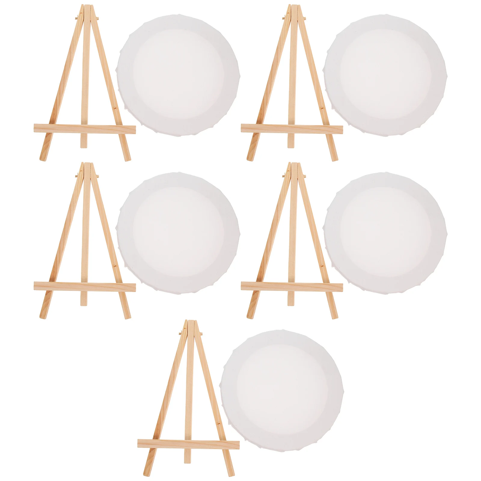 

Easel Display Rack 5 Sets Mini Canvases for Painting Kids Cloth Tripod DIY Supplies Home Gallery Wall Accessories Mini