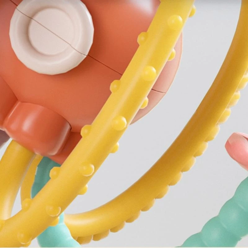 Mordedor sensorial para bebê 1 mês + chocalho colorido para recém-nascidos, brinquedo aderência para atividades 15UB