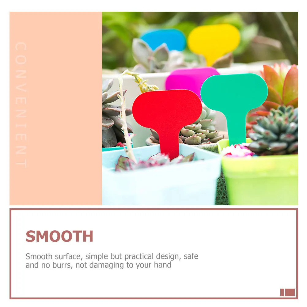 

100pcs T Type Plant Labels Plastic Garden Markers For Flower Pot Nursery Yard Durable Smooth Gardening Labeling Tags
