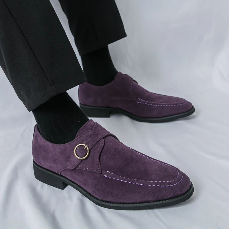 Men's Suede Leather Men Loafers Shoes Slip on Male Driving Mesh Sneakers Soft British Business Masculino Mocassin Homme