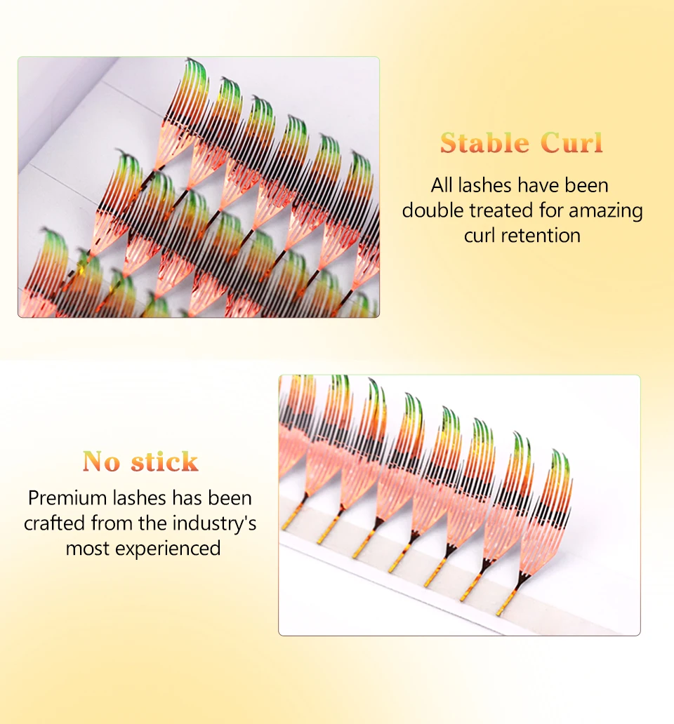 Neue Tinsel Vorgefertigte Fächer-Wimpernverlängerungen Holographische Anime Tower Tips Pro Made Wimpern Comic Feather Super Weiche Falsche Wimpern – Detail 6