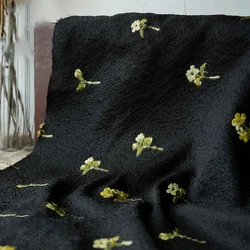 Black Bottom Floral Yarn Dyed Jacquard Fabric Women's Spring Autumn Dress Diy Sewing Fabric 50cmx149cm