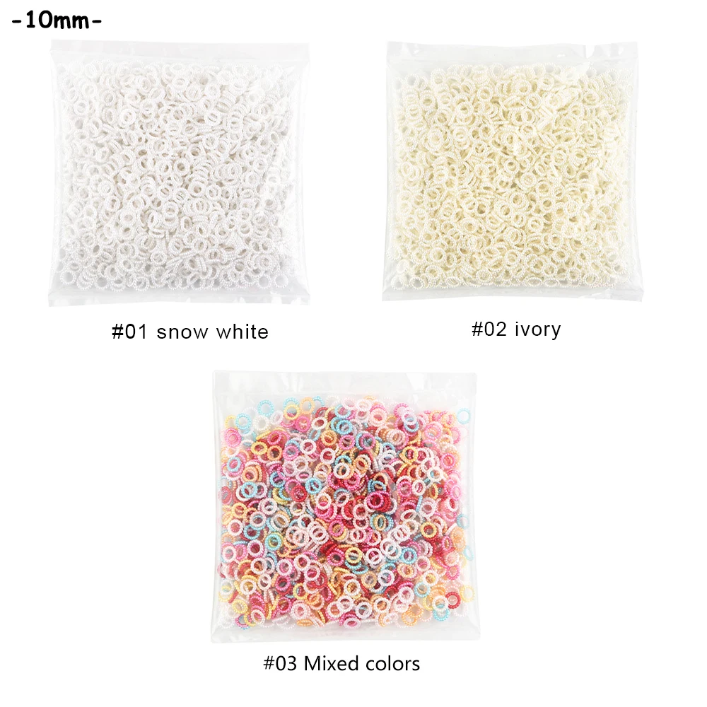 10mm Imitation Pearl Circle Acrylic Ring Beads Round Spacer Bead For Jewelry Making Handmade Decoration Beads 1000Pcs/Bag