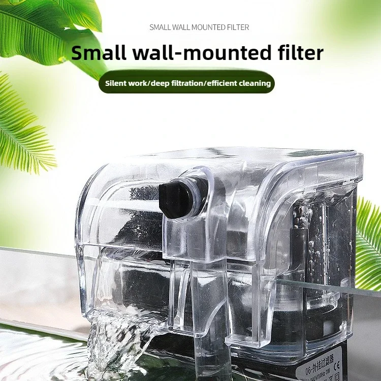 Filtro externo fino para pecera, bomba de filtro de cascada para acuario, colgante de pared para pecera