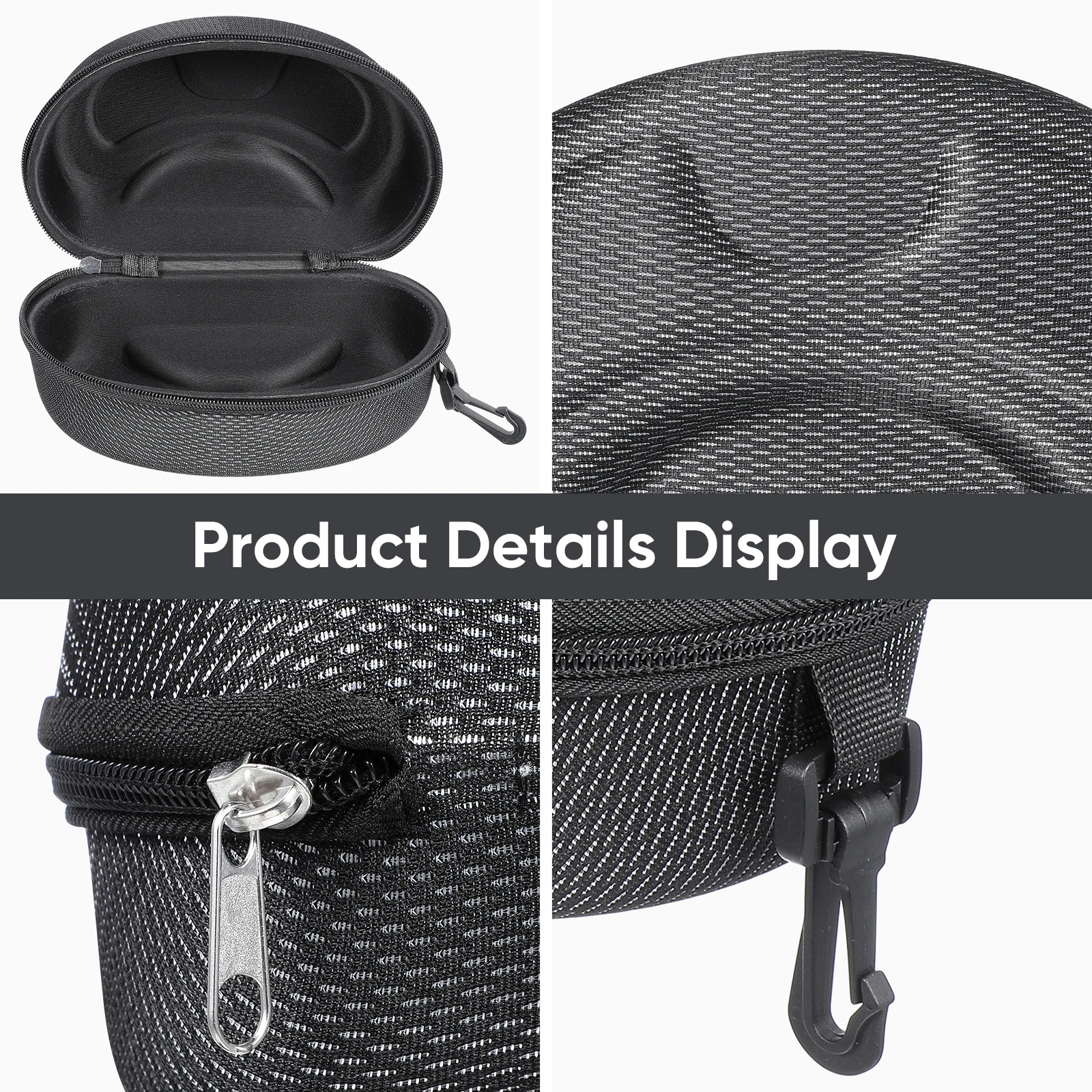 

2pcs Motorcycle Goggles Case Large Size Scratch Resistant Shockproof EVA Material Sunglasses Glasses Storage Container