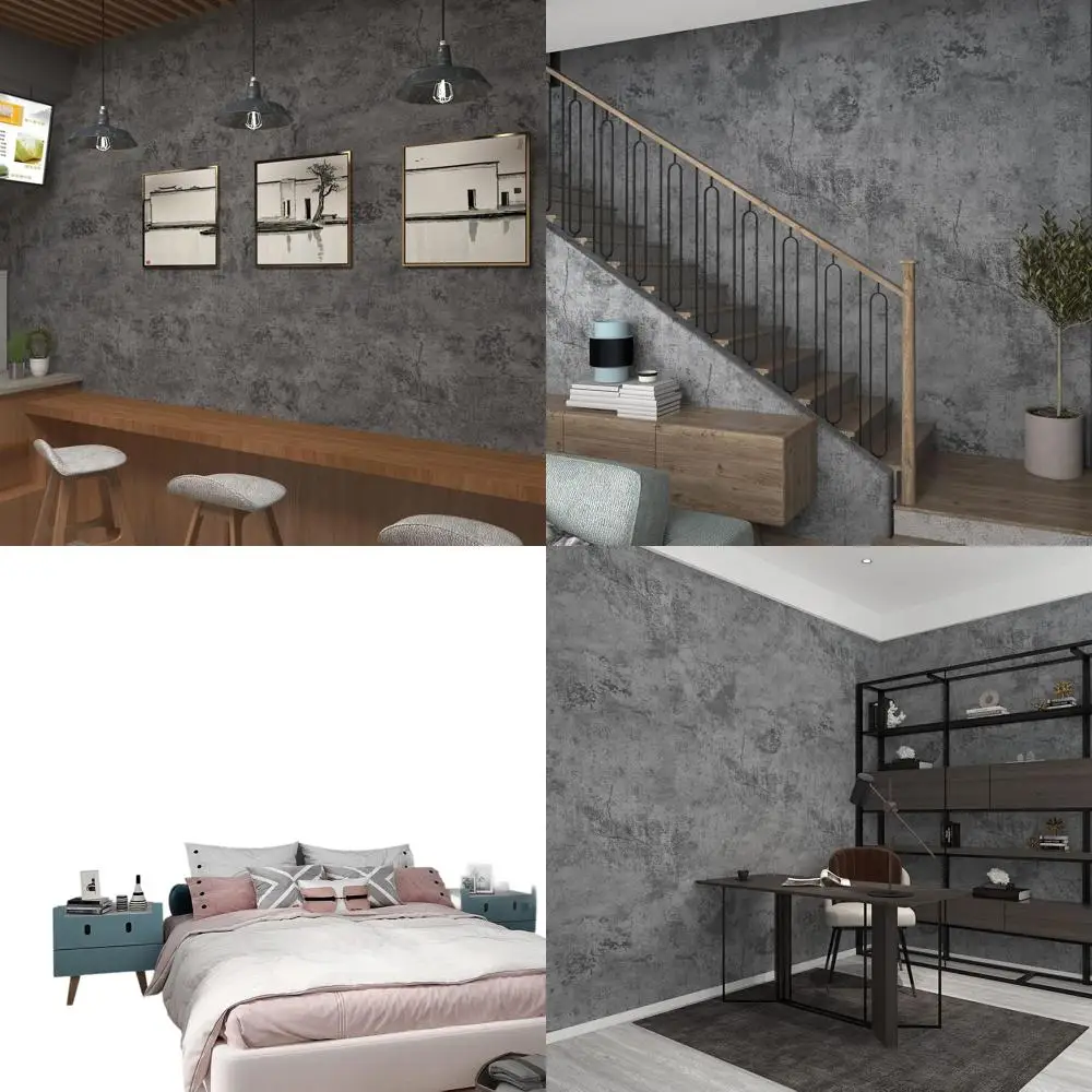 

Большие бетонные обои толщиной 16 x 59 серого и синего цвета для стен в спальне, ванной комнате, тренажерном зале