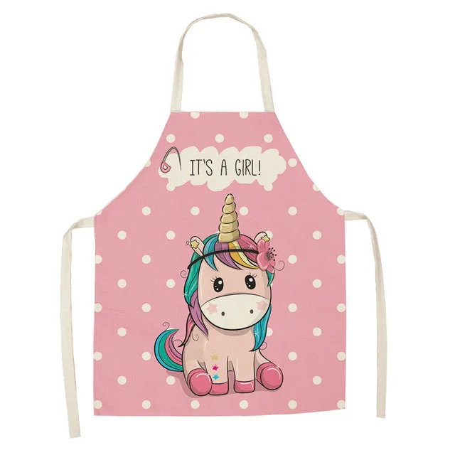 Kitchen Apron Cute Cartoon Unicorn Series apron Children\'s parent-child  Home Cooking baking  Cleaning