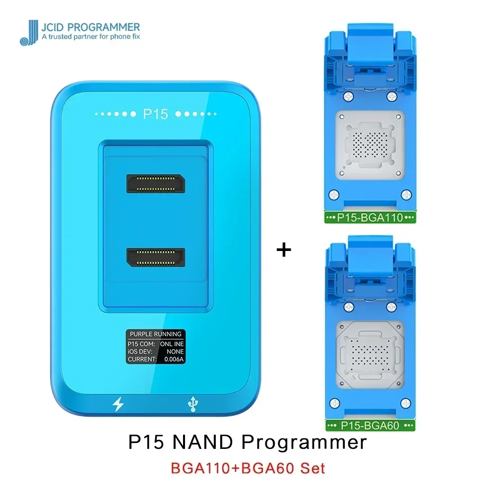 JC P15 Nand Programmer With BGA315 BGA110 BGA70 BGA60 Module For iPhone 6-15PM iPad Mac Nand Flash Non-removal Purple R&W Repair