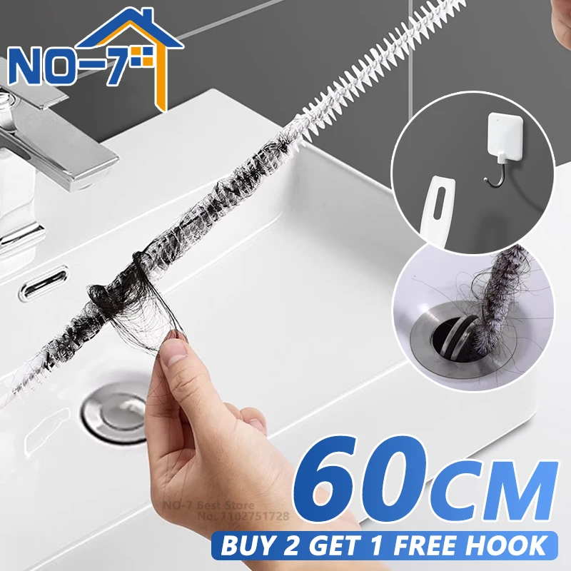 Cepillo de dragado de tuberías, cocina, baño, fregadero, drenaje, desbordamiento, cepillo de limpieza, alcantarillado Flexible, recogedor de pelo de mascotas, herramientas de limpieza