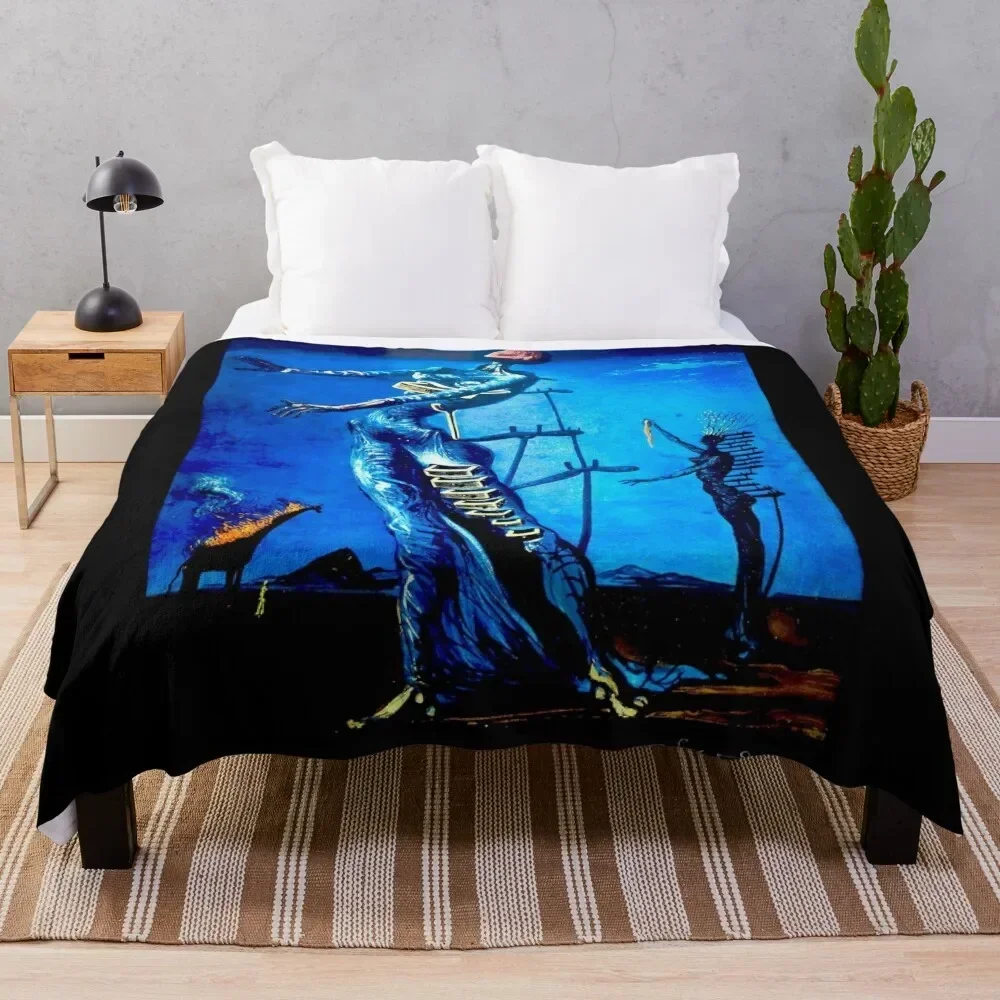 

THE BURNING GIRAFFE : Vintage Abstract Print Throw Blanket Elegant Warm Throw Blanket for Hotel Home