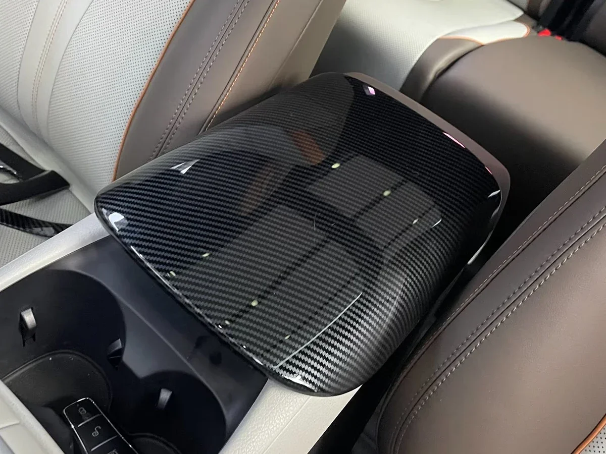 

Car Look Center Console Armrest Box Cover Trim 2023 2024 Carbon Auto Parts Internal Accessories Stickers For BYD Song Pro DMI