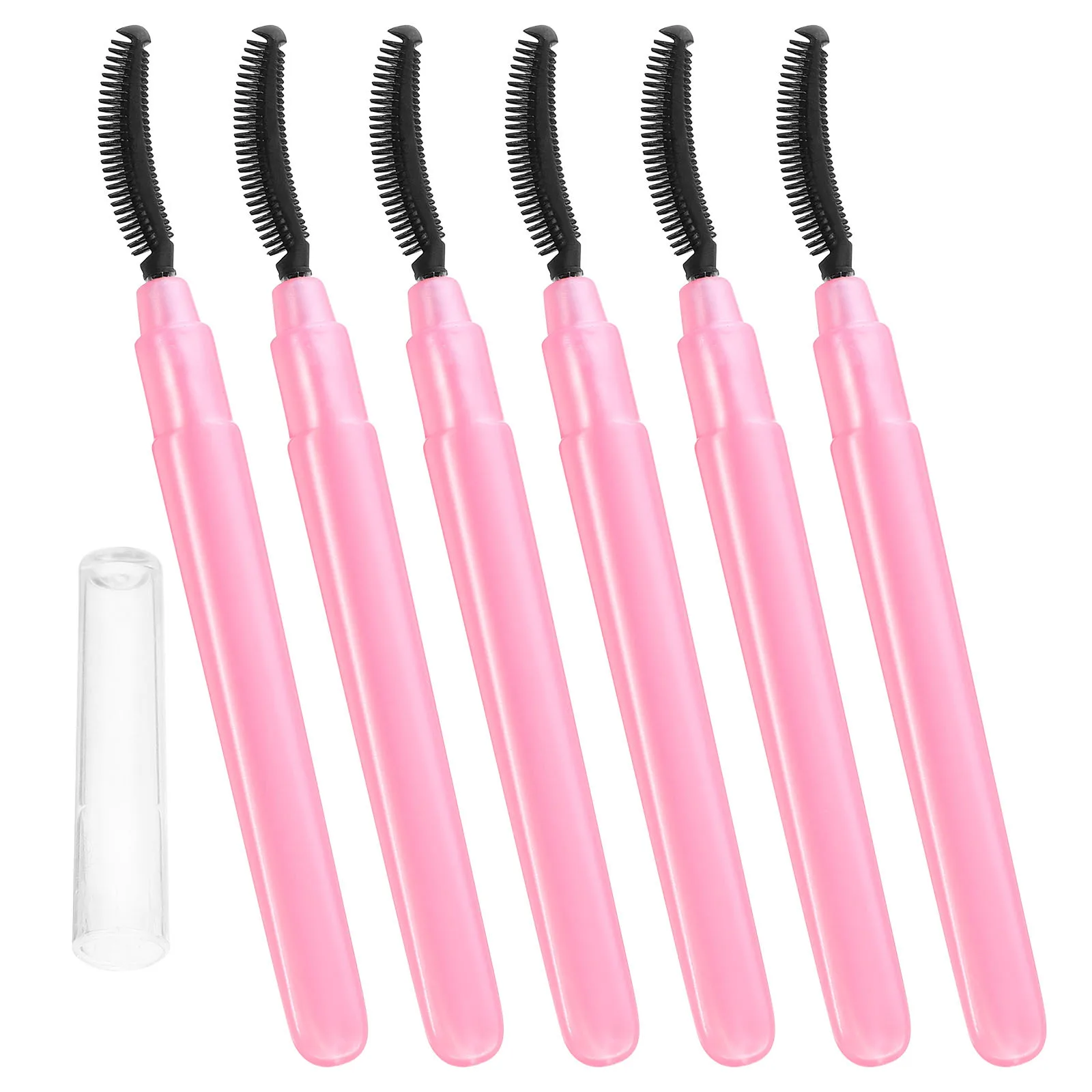 

6Pcs Eye Lash Brush with Protective Cover Multi-Functional for Eyelash Extensions Brow Grooming Lightweight Portable Makeup