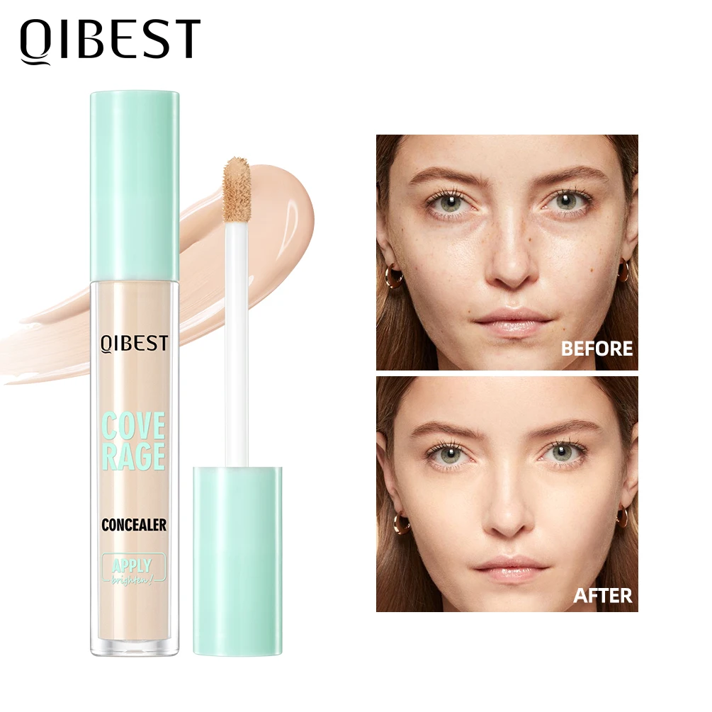 QIBEST Vloeibare Concealer Matte Hoge Dekking Waterdichte Olie Controle Hydraterende Langdurige Concealer Professionele Gezichtsmake-up