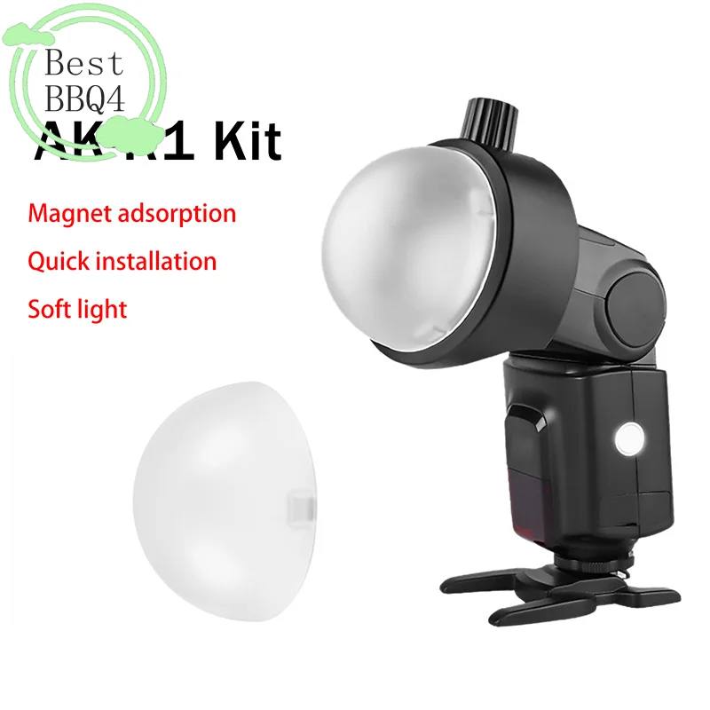 (BBQ4) AK-R11 Magnetic Dome Diffuser Replacement For V1 Round-Head Flash/for AD200/AD200Pro/for Flash Series V1/S-R2 Spare Part