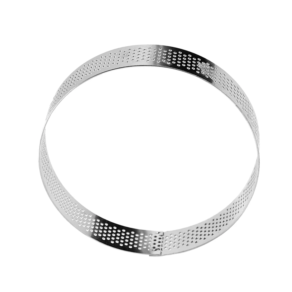 

1Pcs 304 Stainless Steel Cake Ring Round Ventilated Hole Design for Baking Mousse Cookie Cutter Pastry Tool Silver 7cm