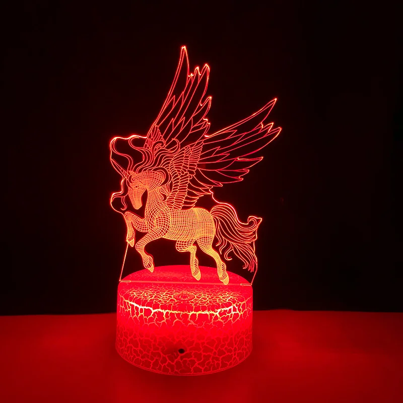 Nighdn Unicorn 3D Night Light LED Illusion Lamp Colorful Remote Control Bedside Lamp Bedroom Decoration Gift for Kids Boys Girls